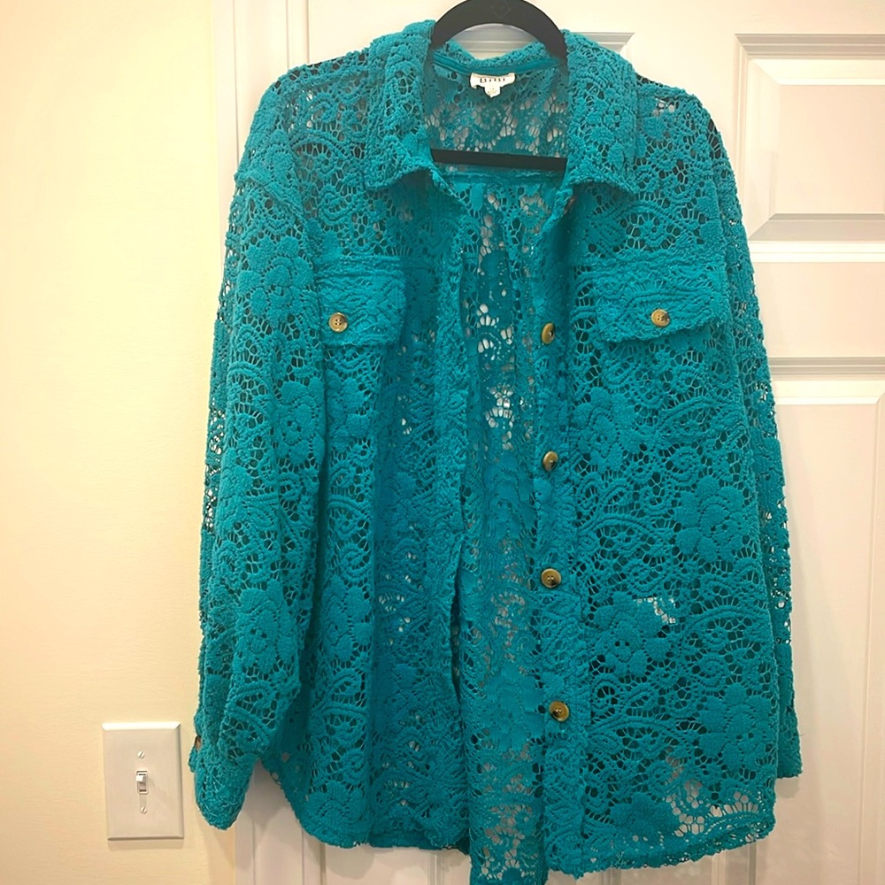 Women’s crochet button up